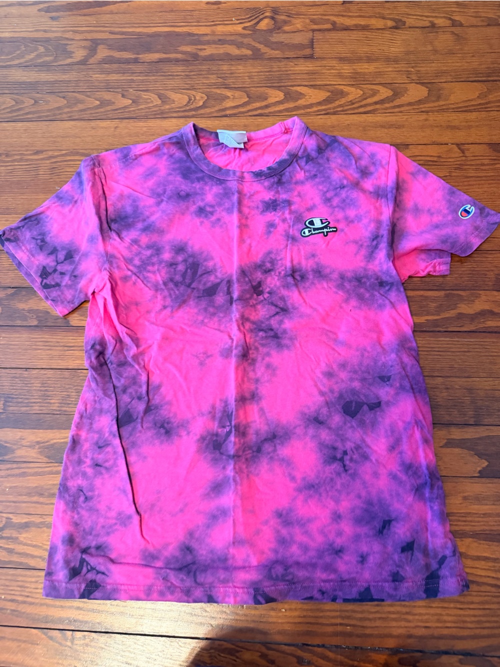 Champion Tie-Dye Pink & Purple Short Sleeve Tee